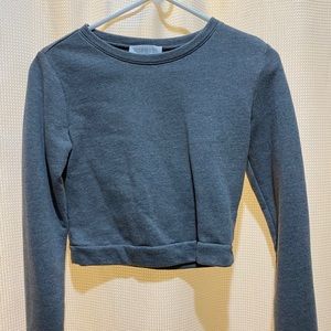 Grey Crop top Sweatshirt